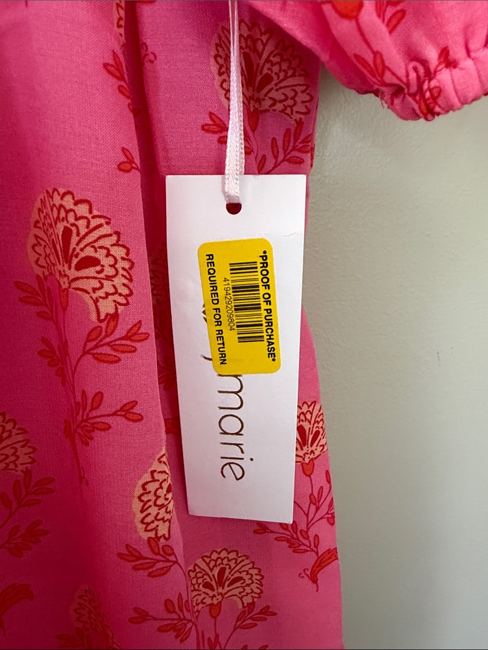 J. Marie Ella Ann Peter Pan Collar Mini Dress XL Pink Floral Puff Sleeve NWT - Picture 5 of 10